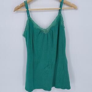 Express‎ Lace Trim Cami Green Size M